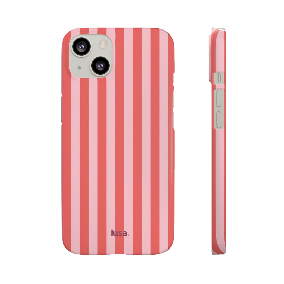 Pink Striped Phone Case — Coral Vertical Stripe Snap Case