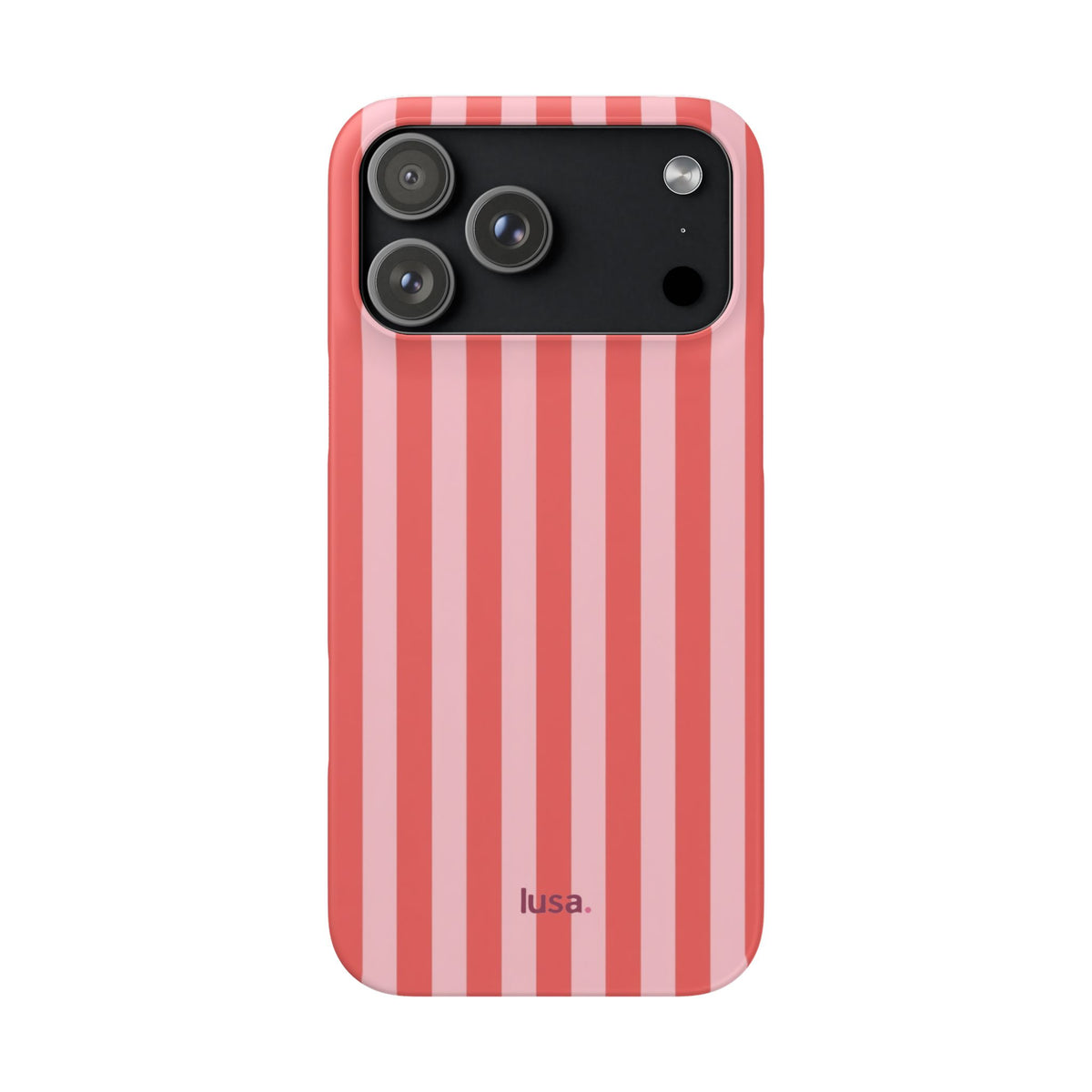 Pink Striped Phone Case — Coral Vertical Stripe Snap Case