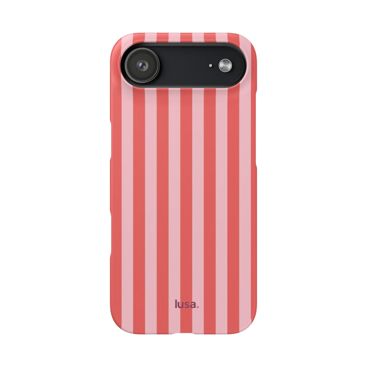Pink Striped Phone Case — Coral Vertical Stripe Snap Case