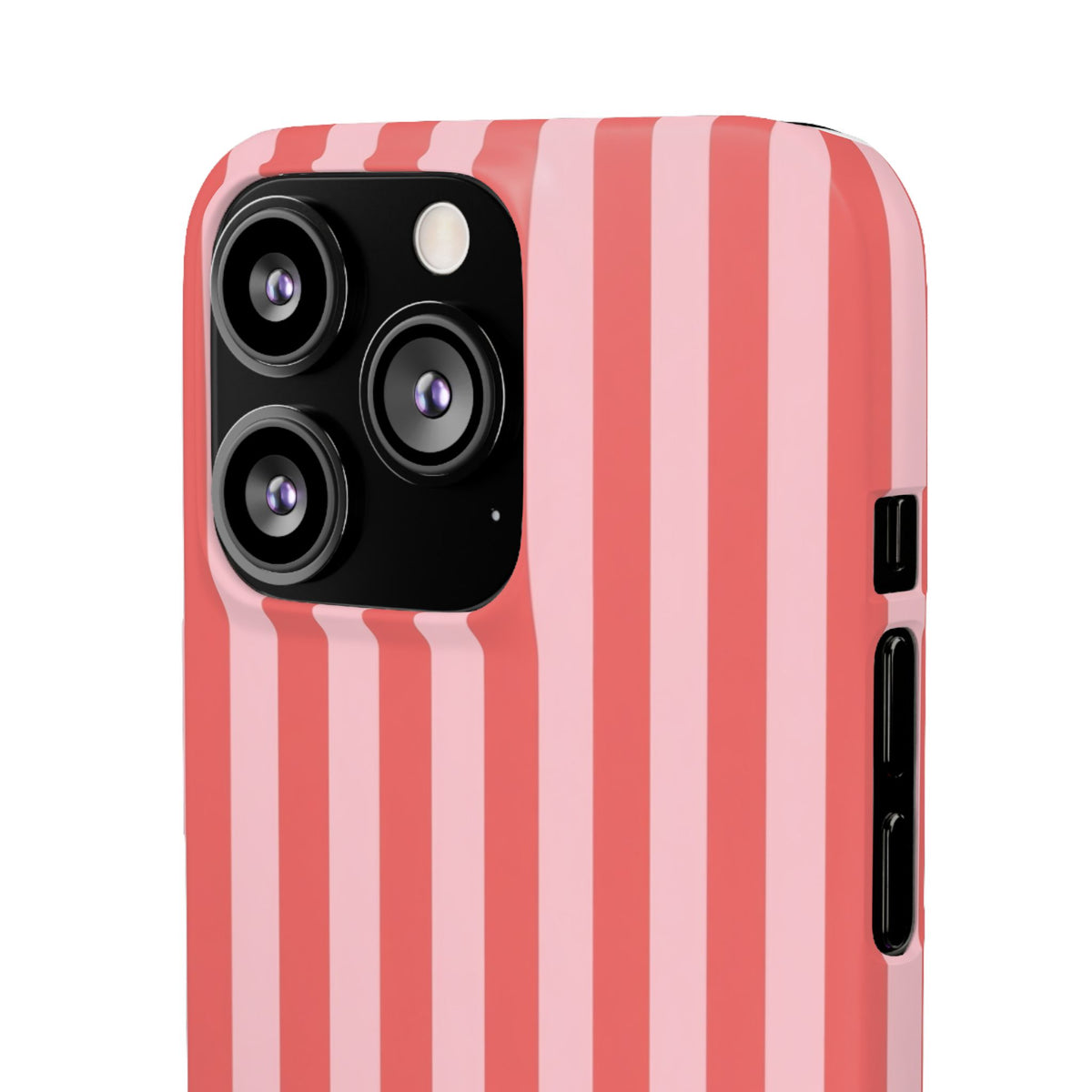 Pink Striped Phone Case — Coral Vertical Stripe Snap Case