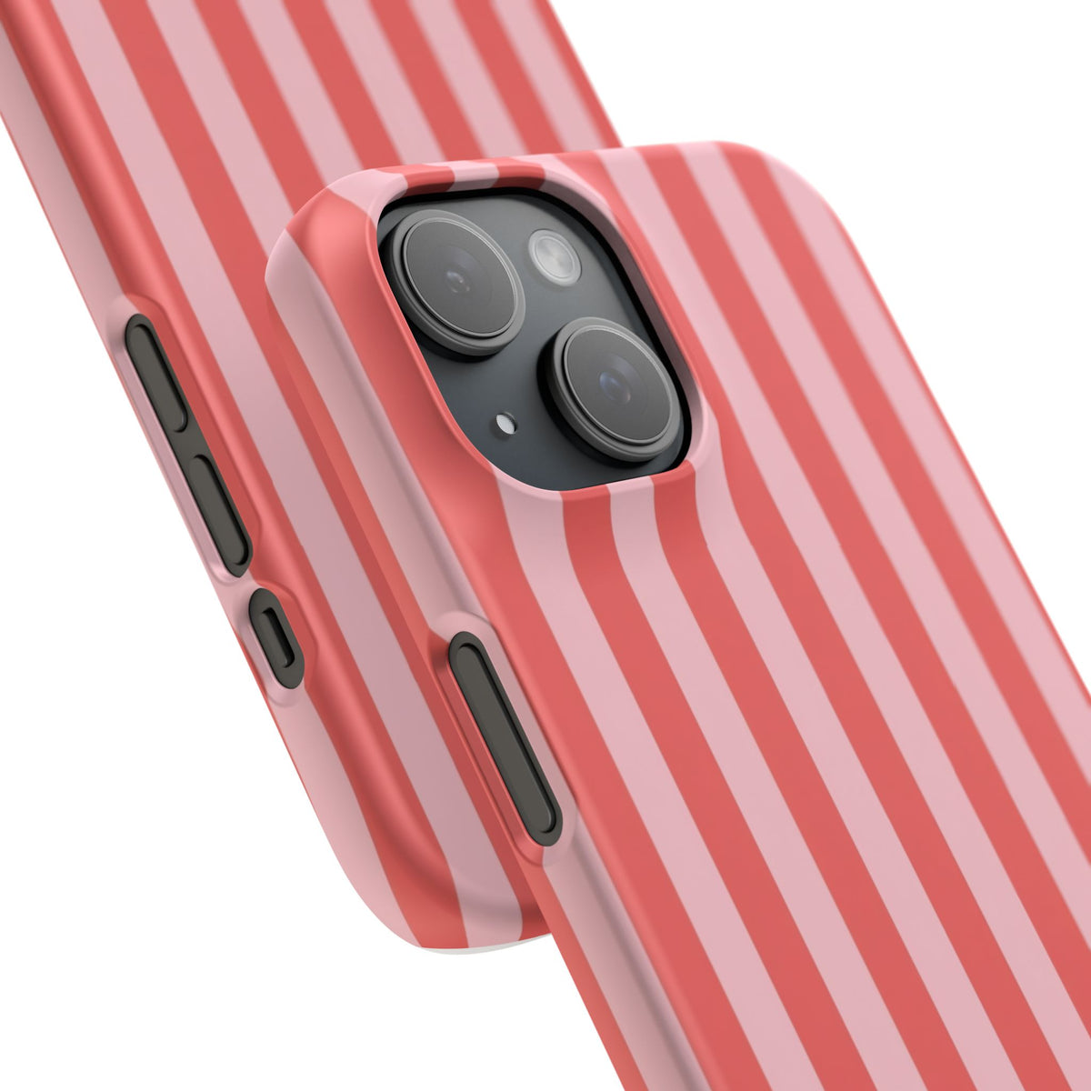 Pink Striped Phone Case — Coral Vertical Stripe Snap Case