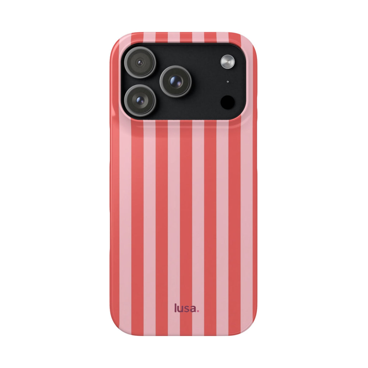Pink Striped Phone Case — Coral Vertical Stripe Snap Case