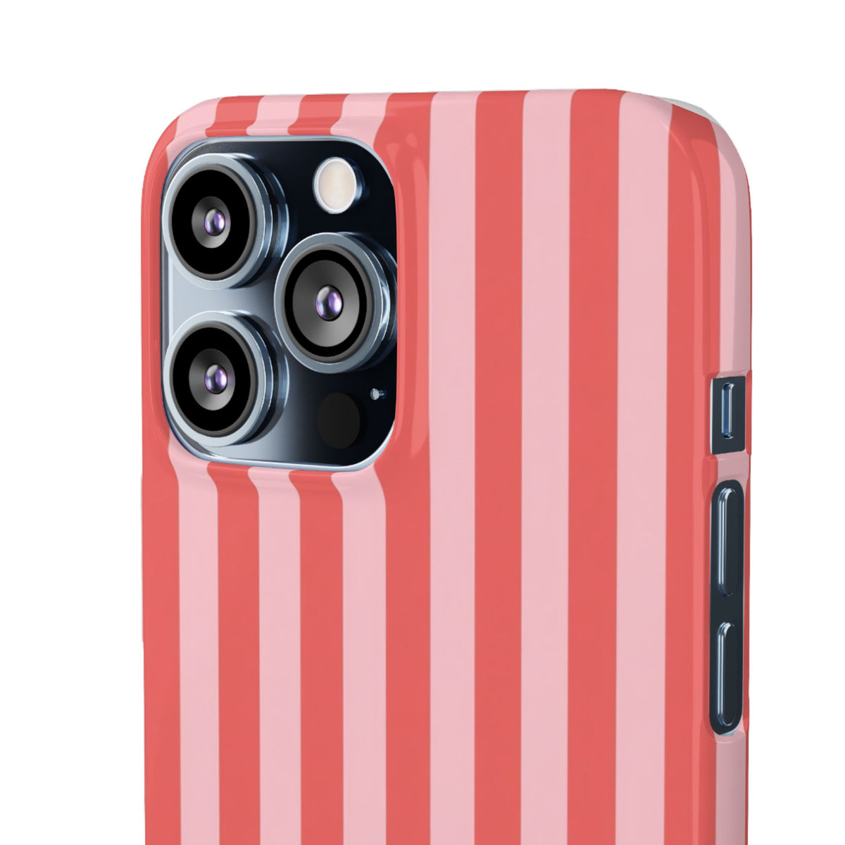 Pink Striped Phone Case — Coral Vertical Stripe Snap Case