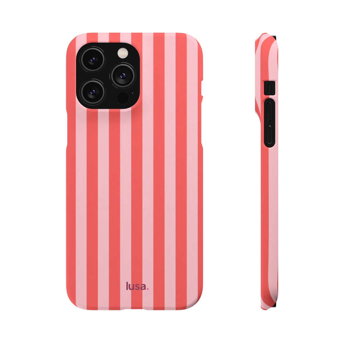 Pink Striped Phone Case — Coral Vertical Stripe Snap Case