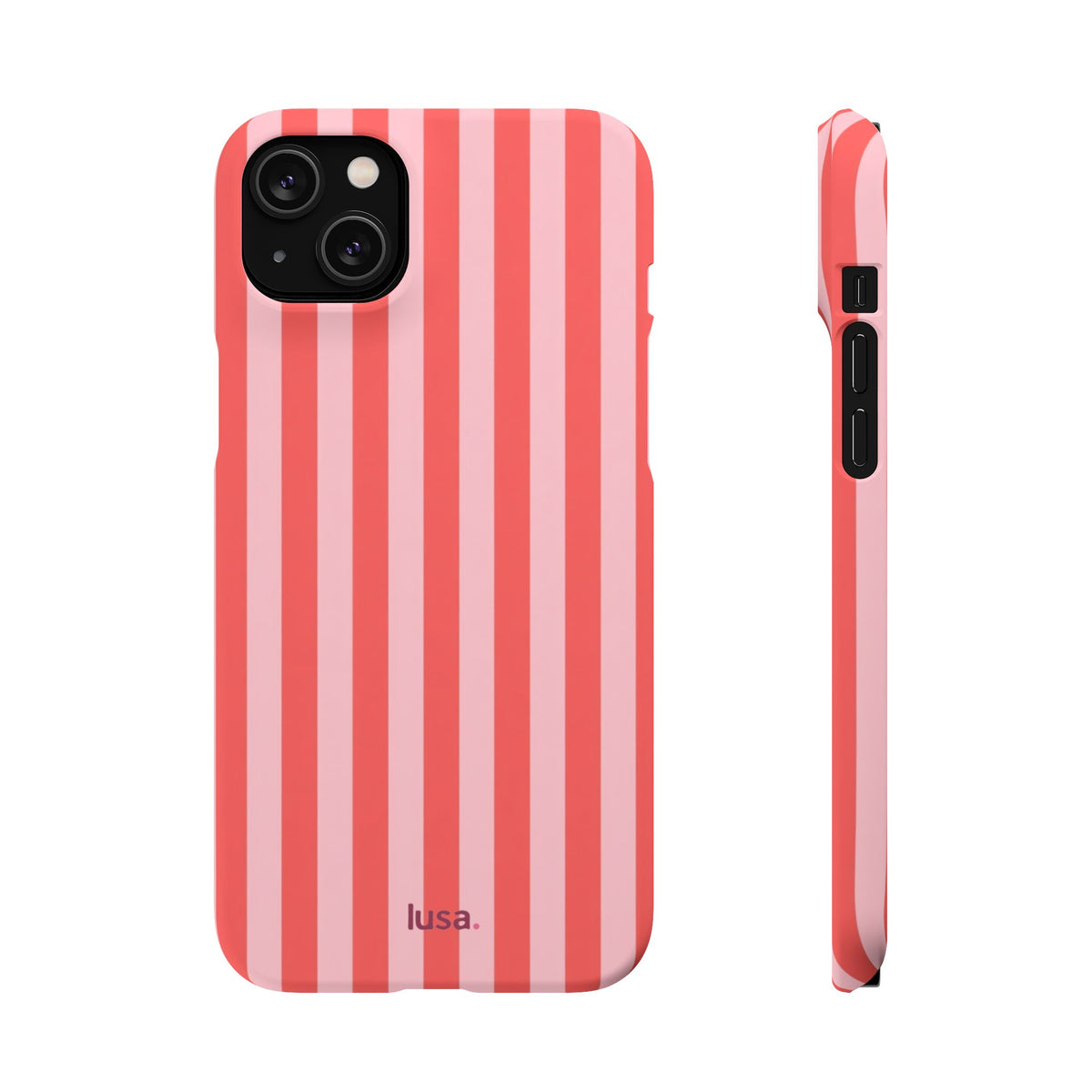 Pink Striped Phone Case — Coral Vertical Stripe Snap Case