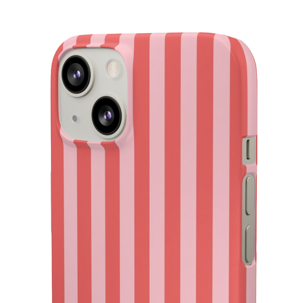 Pink Striped Phone Case — Coral Vertical Stripe Snap Case