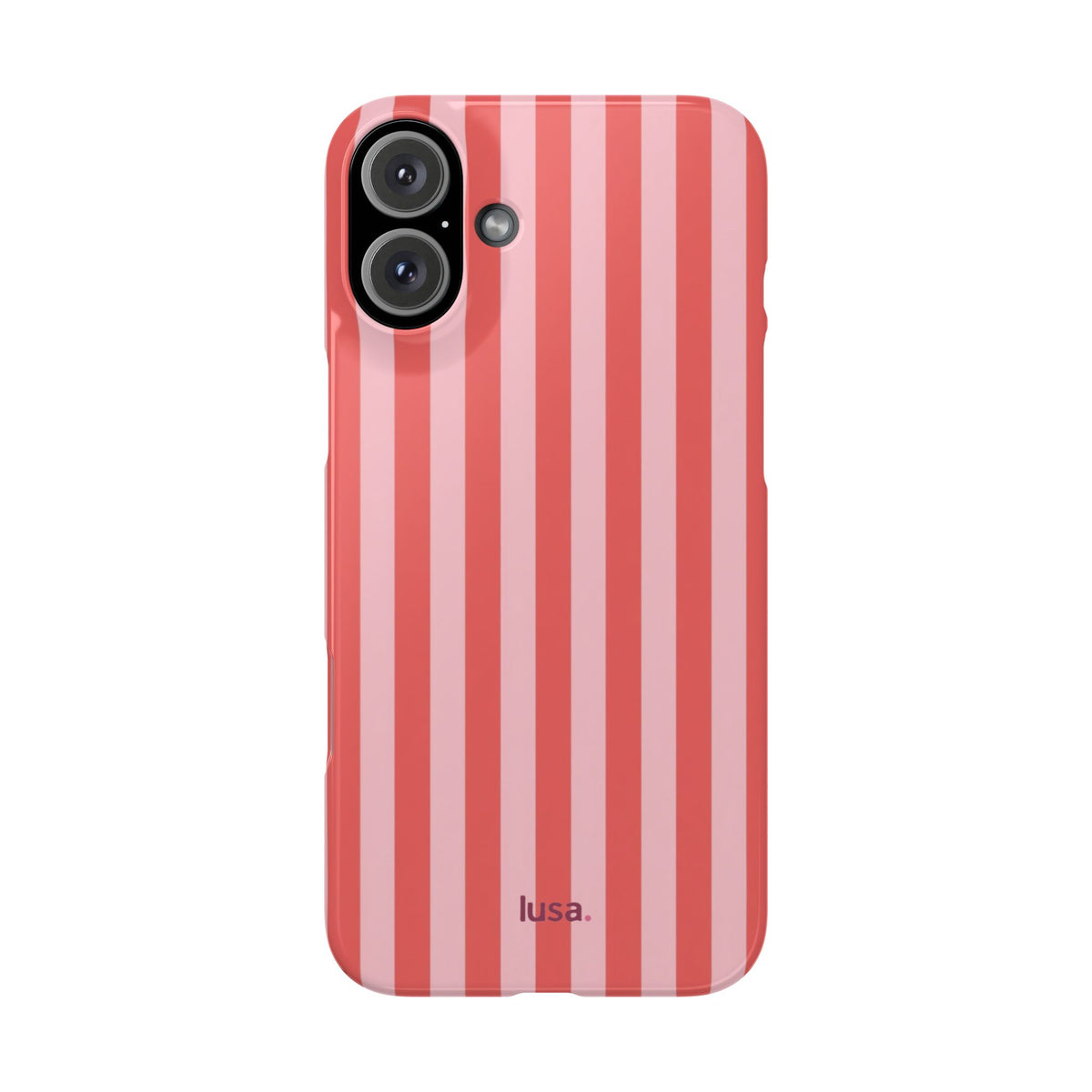 Pink Striped Phone Case — Coral Vertical Stripe Snap Case