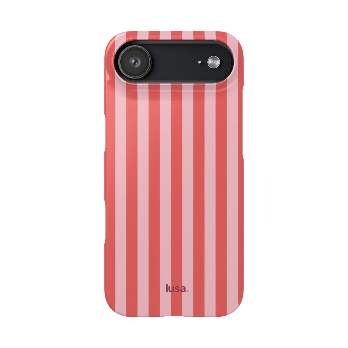 Pink Striped Phone Case — Coral Vertical Stripe Snap Case