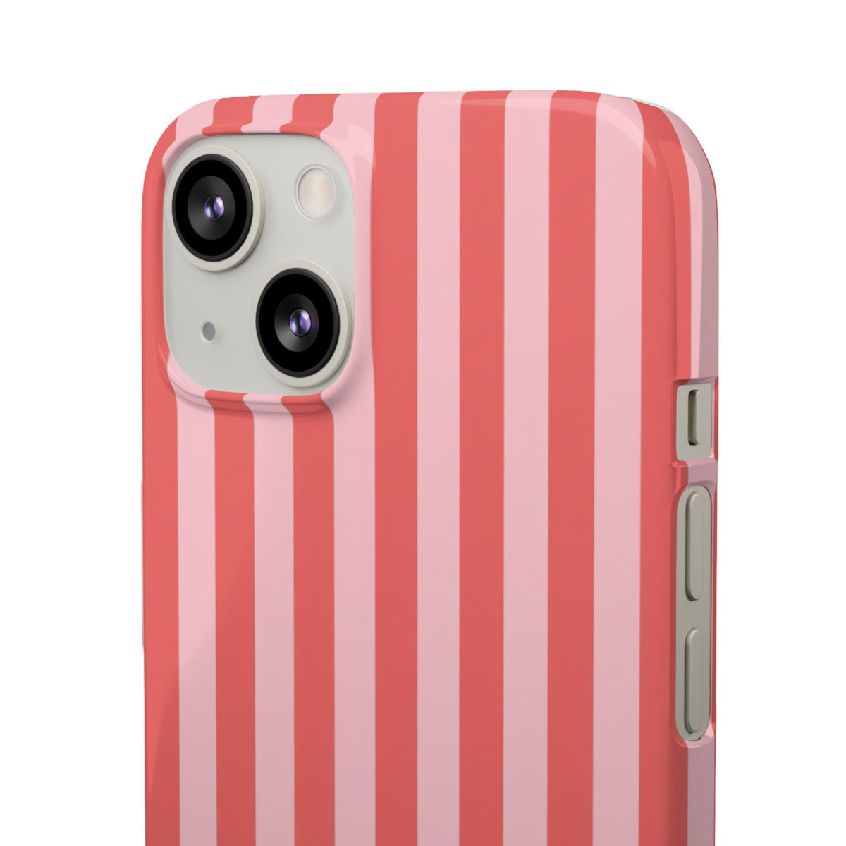 Pink Striped Phone Case — Coral Vertical Stripe Snap Case