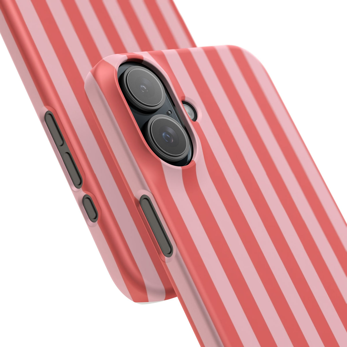 Pink Striped Phone Case — Coral Vertical Stripe Snap Case