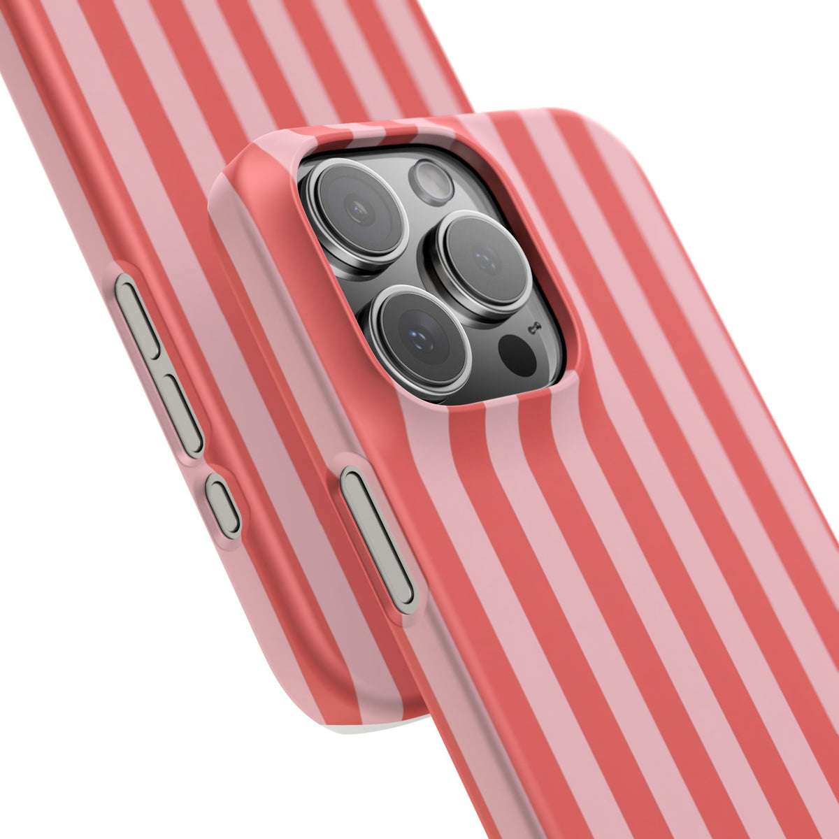 Pink Striped Phone Case — Coral Vertical Stripe Snap Case