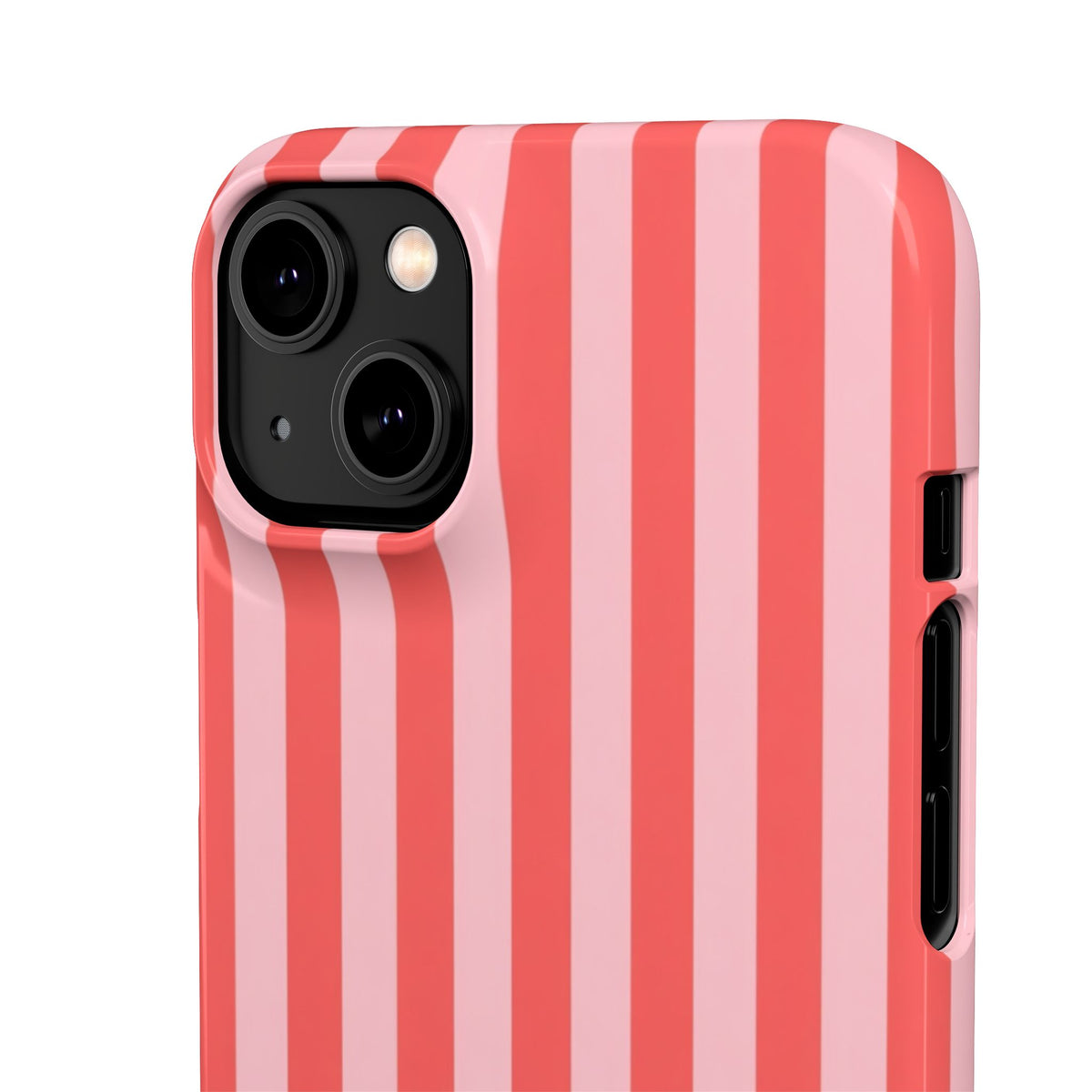 Pink Striped Phone Case — Coral Vertical Stripe Snap Case