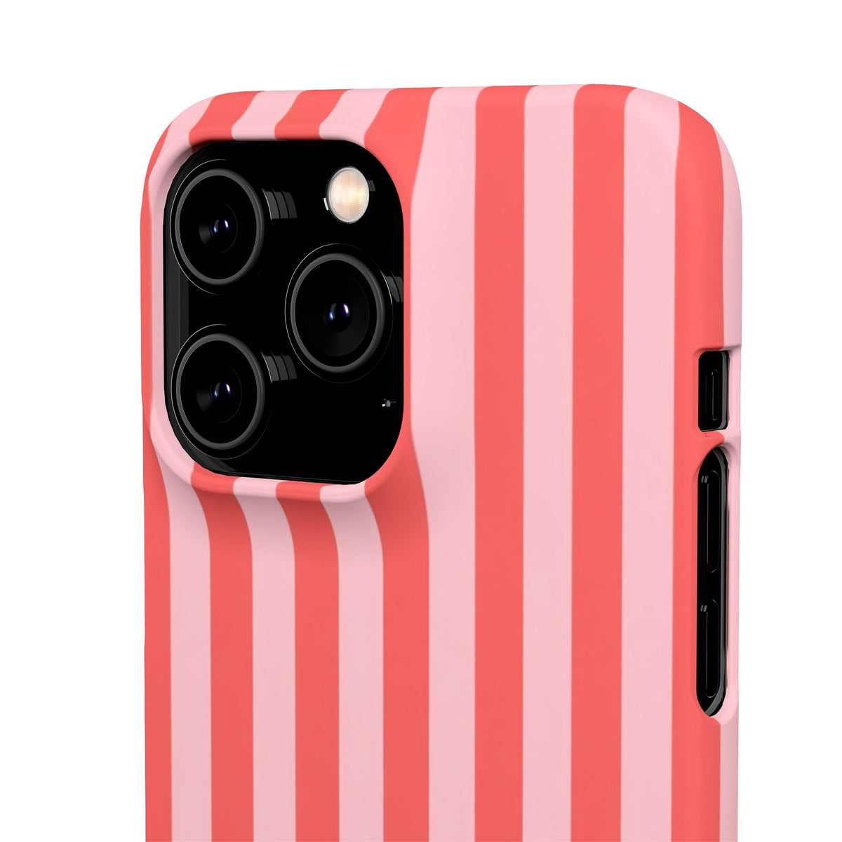 Pink Striped Phone Case — Coral Vertical Stripe Snap Case