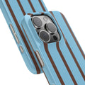 Blue & Brown Vertical Stripe Phone Case — Slim Protective Snap Case