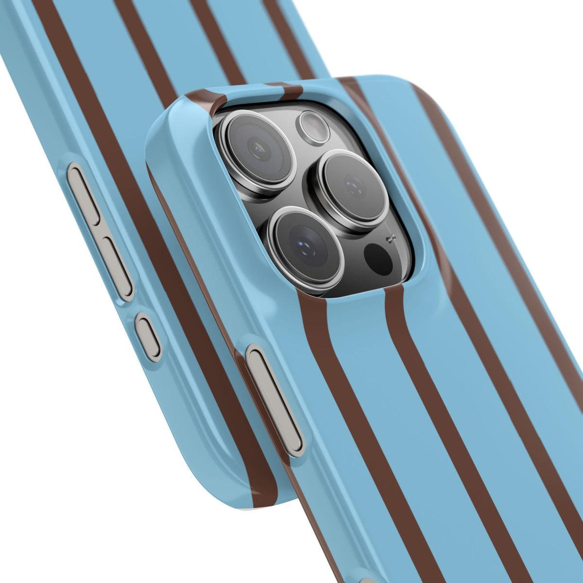 Blue & Brown Vertical Stripe Phone Case — Slim Protective Snap Case