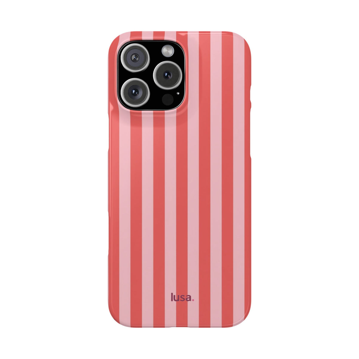 Pink Striped Phone Case — Coral Vertical Stripe Snap Case
