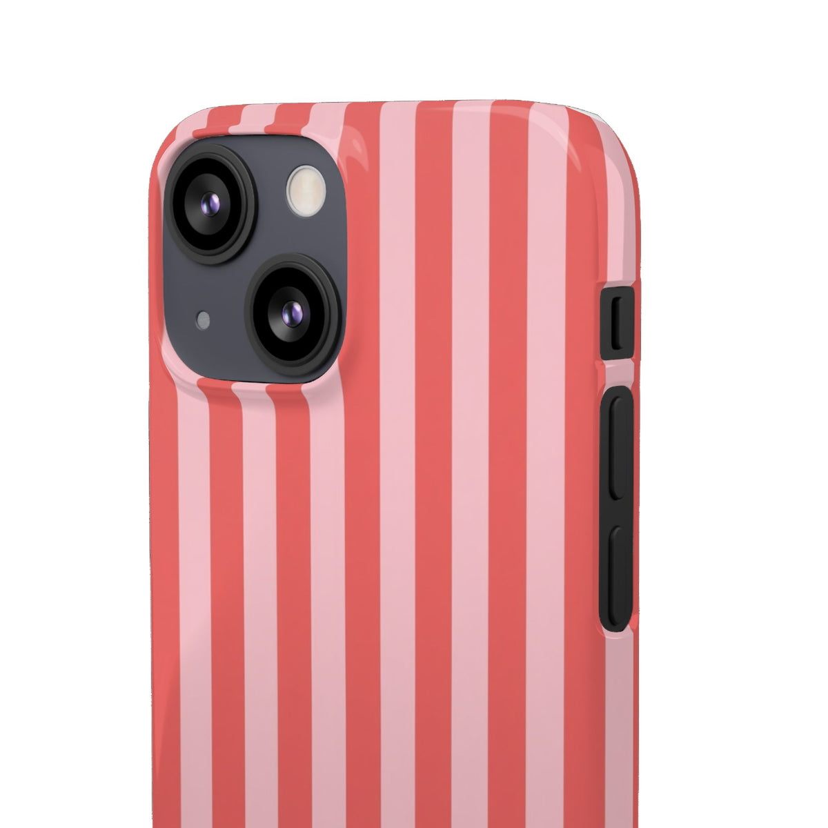 Pink Striped Phone Case — Coral Vertical Stripe Snap Case