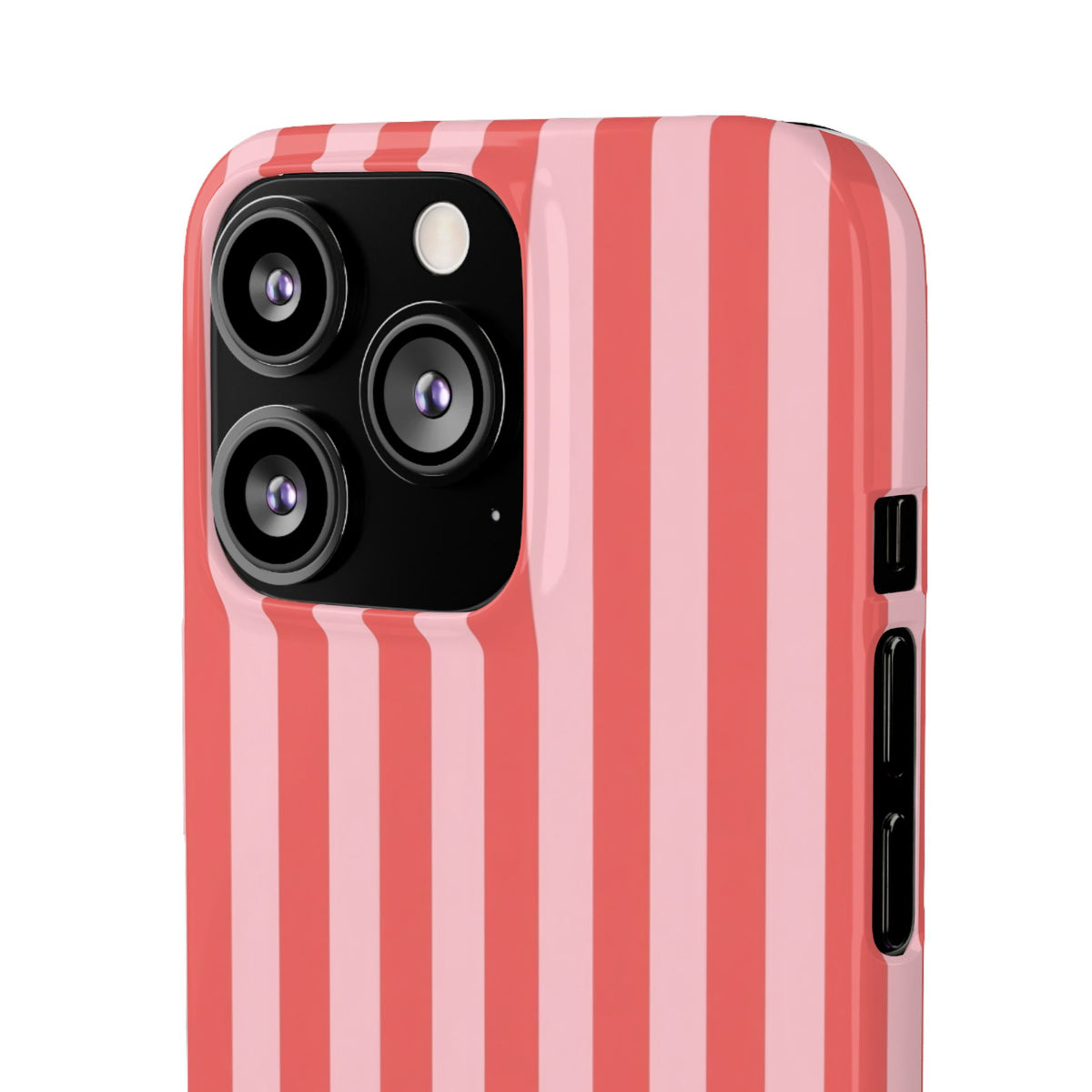 Pink Striped Phone Case — Coral Vertical Stripe Snap Case