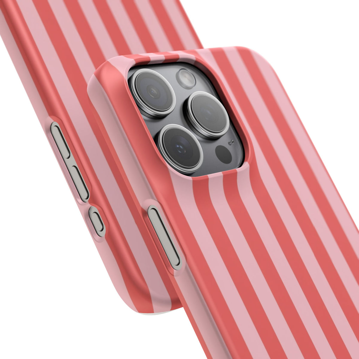 Pink Striped Phone Case — Coral Vertical Stripe Snap Case