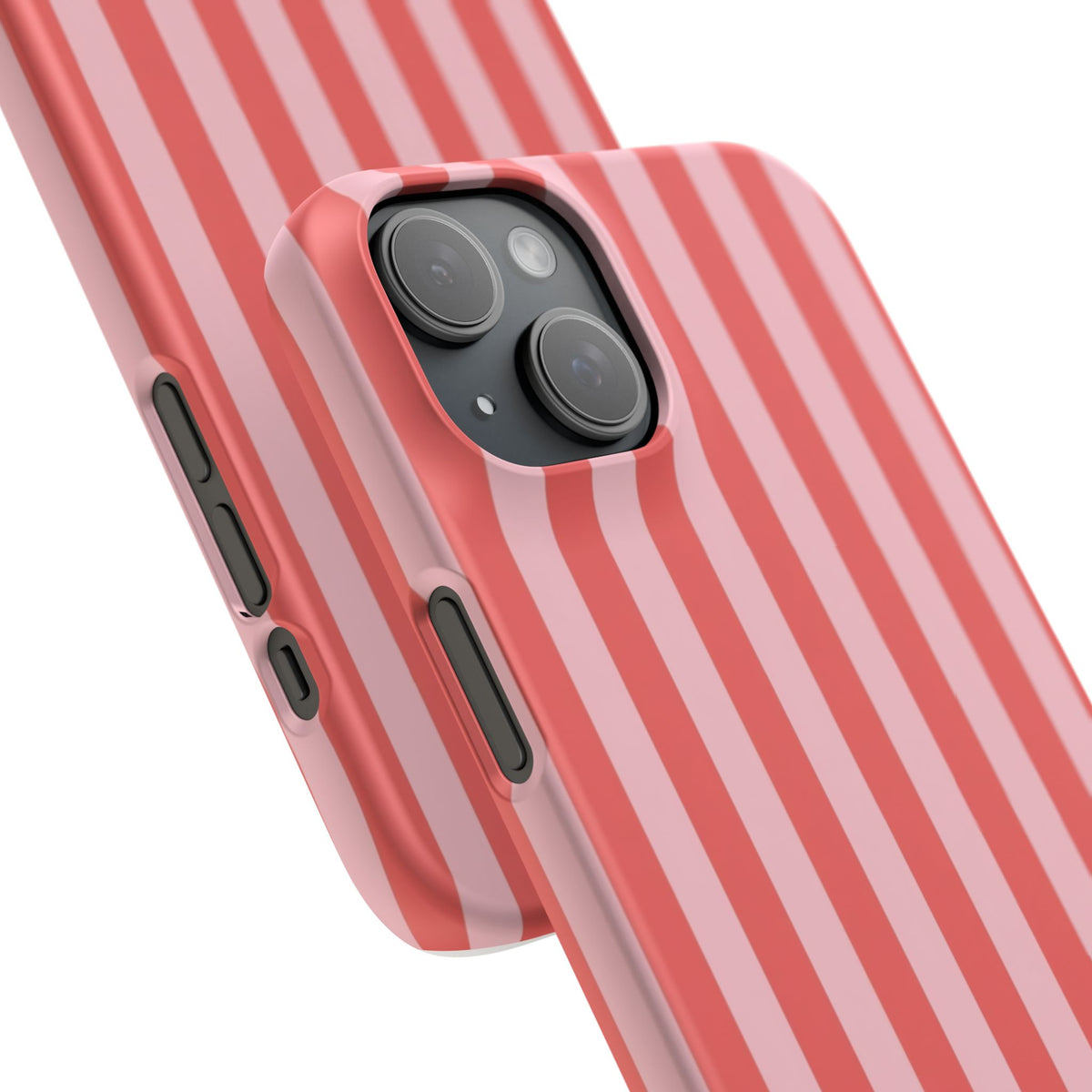 Pink Striped Phone Case — Coral Vertical Stripe Snap Case
