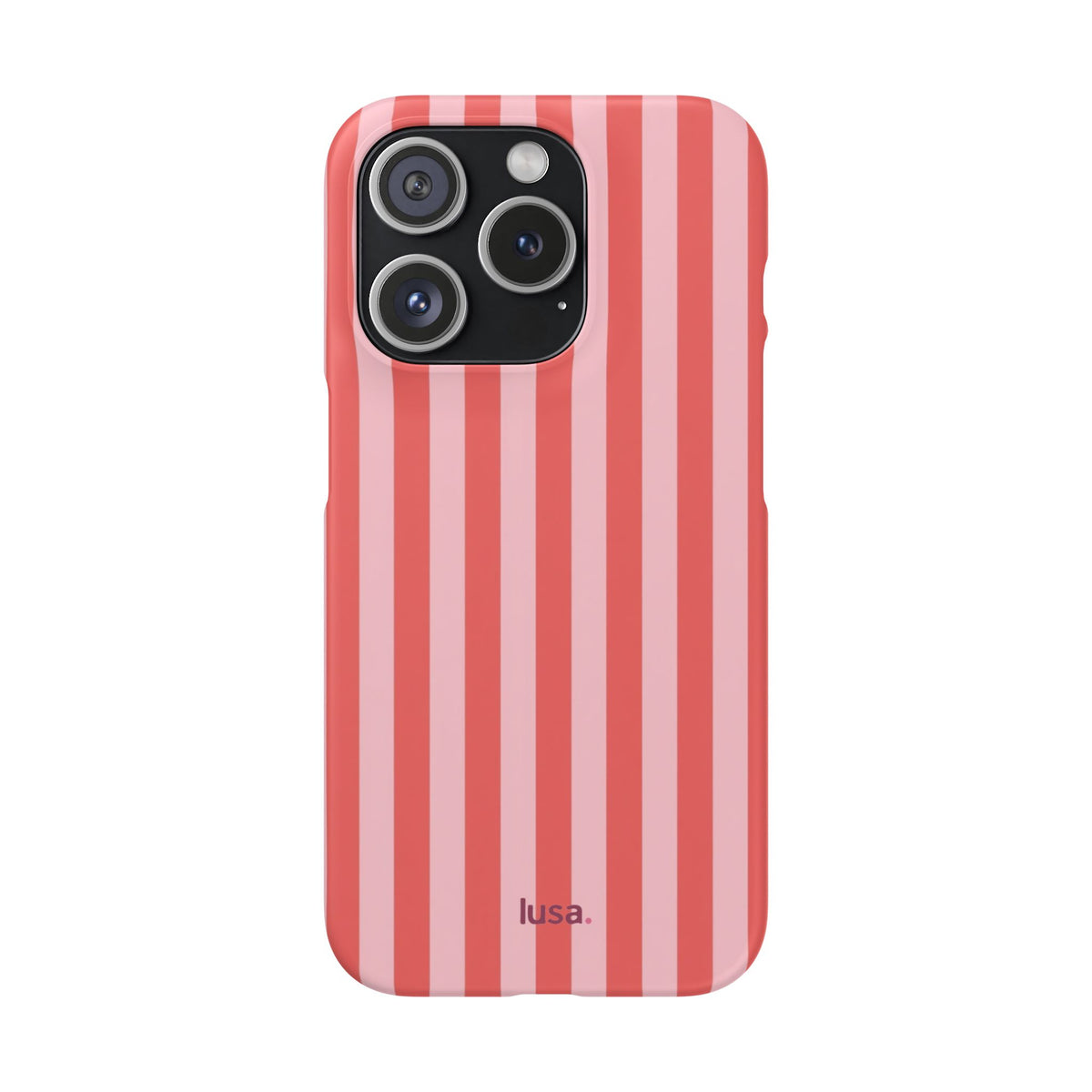 Pink Striped Phone Case — Coral Vertical Stripe Snap Case
