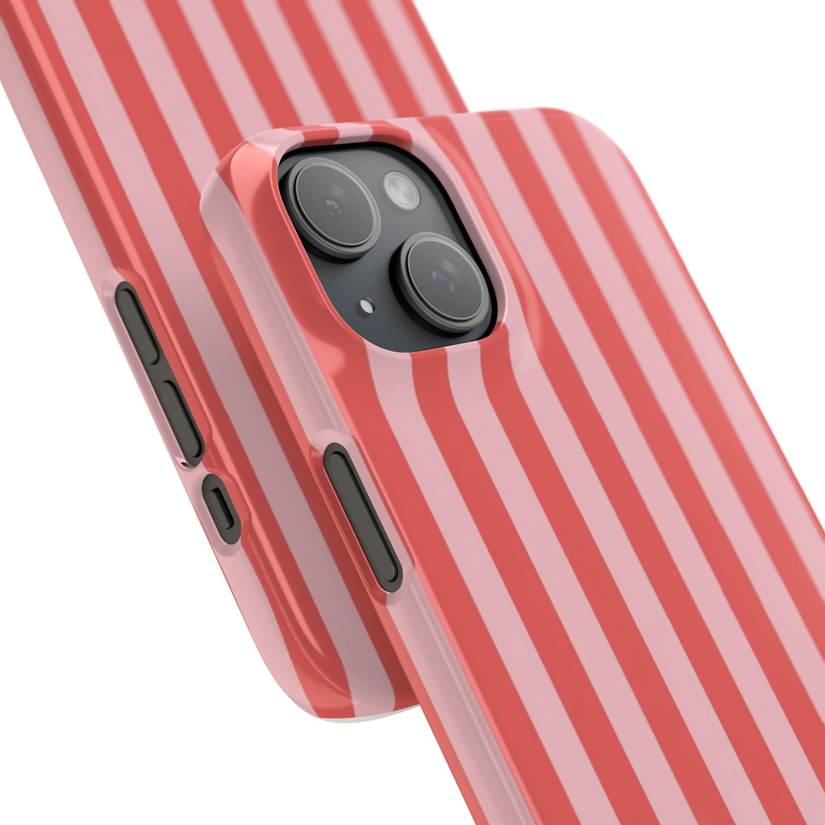 Pink Striped Phone Case — Coral Vertical Stripe Snap Case